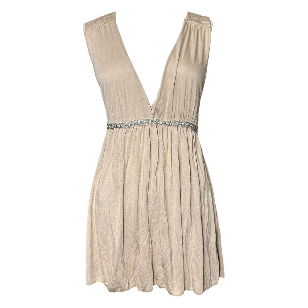 Forever-21 Women's Cream and Tan Vest